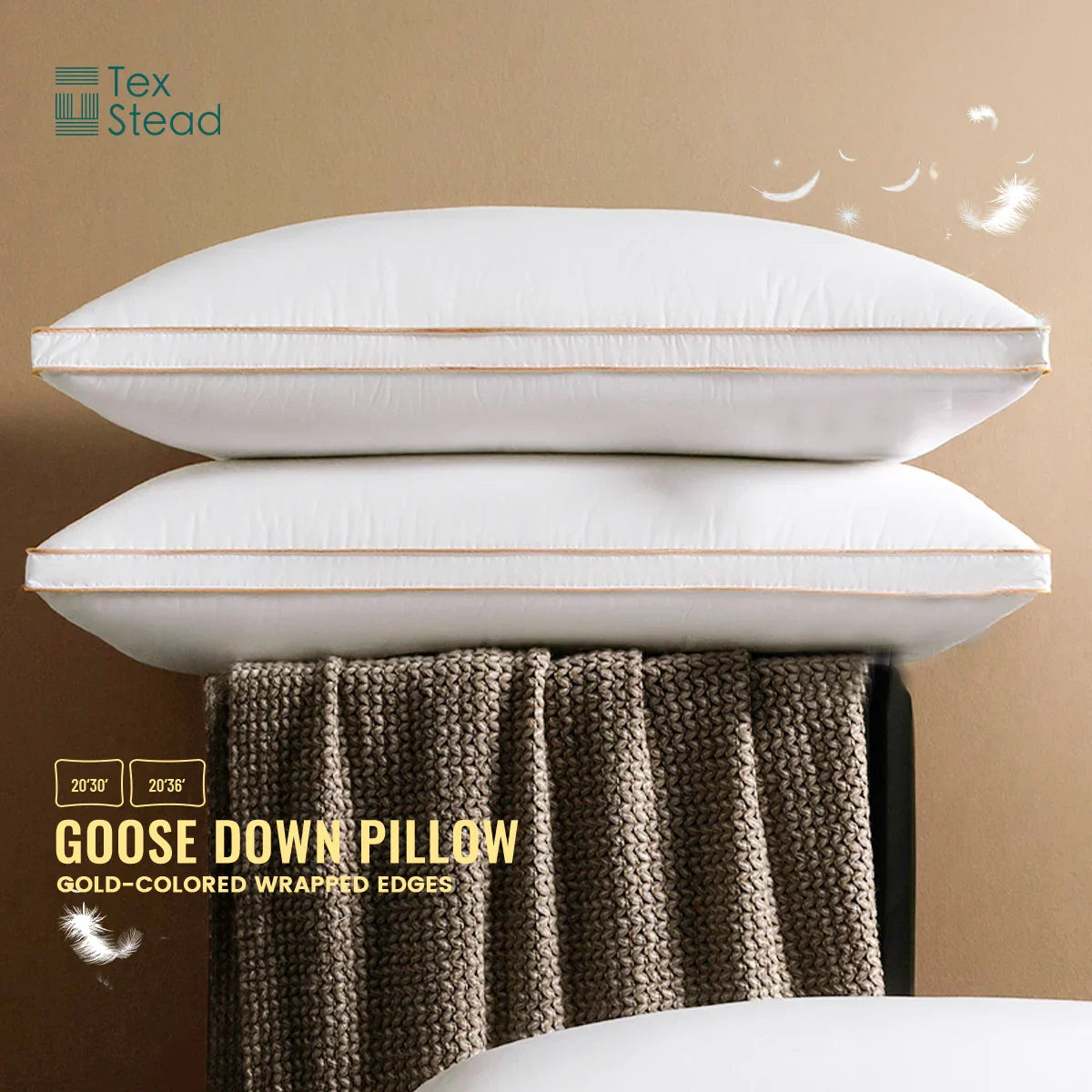 Luxury Goose Down Pillow by Afralia™ - Neck Support for Restful Sleep