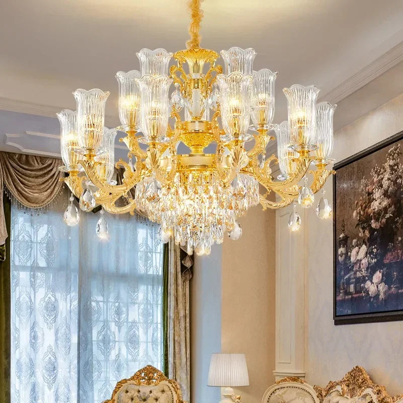 Afralia™ Crystal LED Chandelier for Luxurious European Living Spaces
