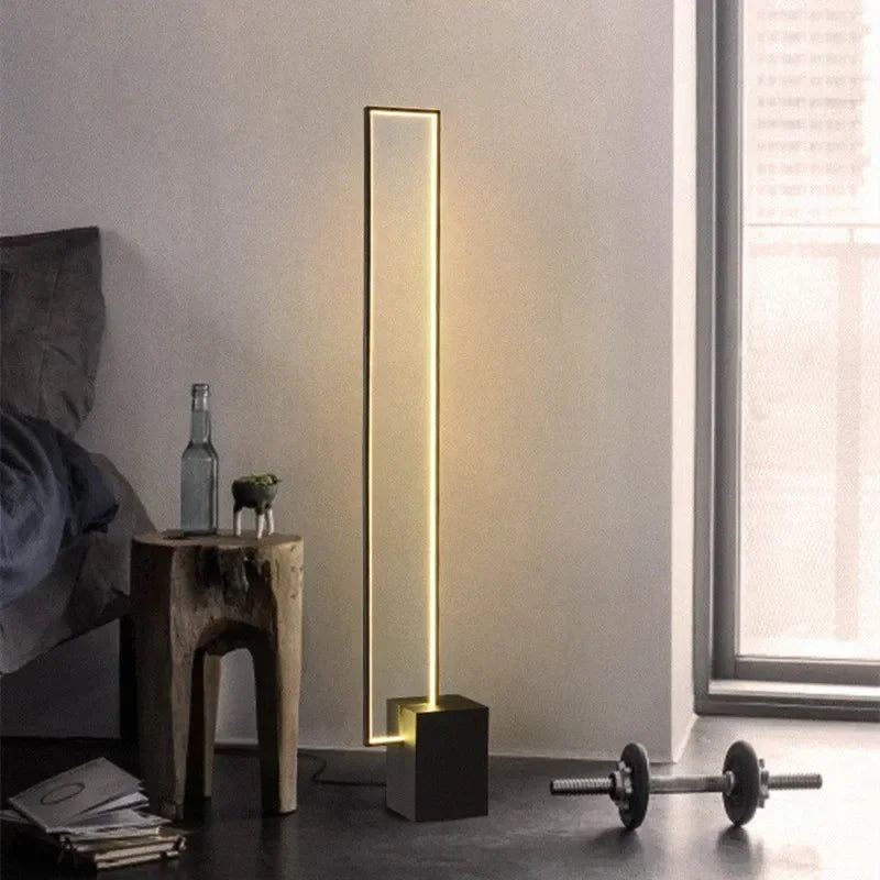 Afralia™ Modern Black LED Floor Lamp with Foot Switch