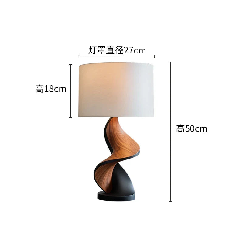 Afralia™ Solid Wood Table Lamp for Living Room, Study, Bedroom, Art Lighting