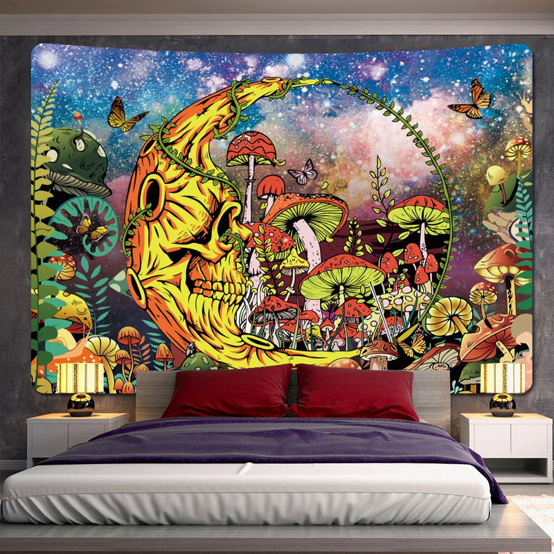 Afralia™ Psychedelic Butterfly Sun Moon Tapestry for Bohemian Bedroom Wall Decor