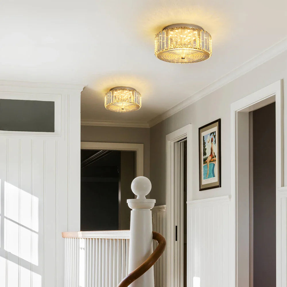 Afralia™ Crystal LED Ceiling Chandelier Light Circle Design Indoor Lighting