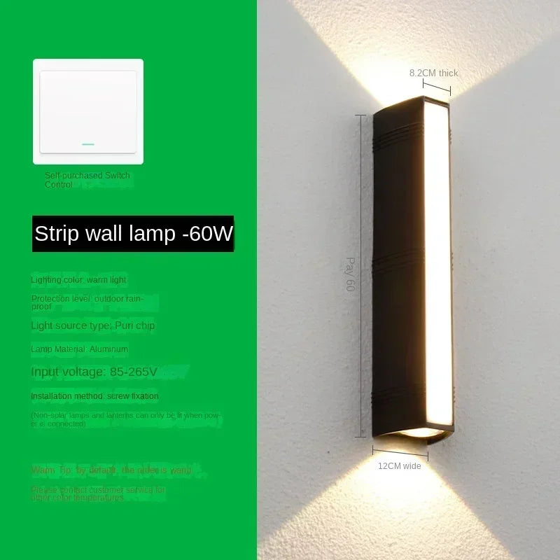 Afralia™ Outdoor Aluminum Wall Light - Waterproof Garden Wall Lamp