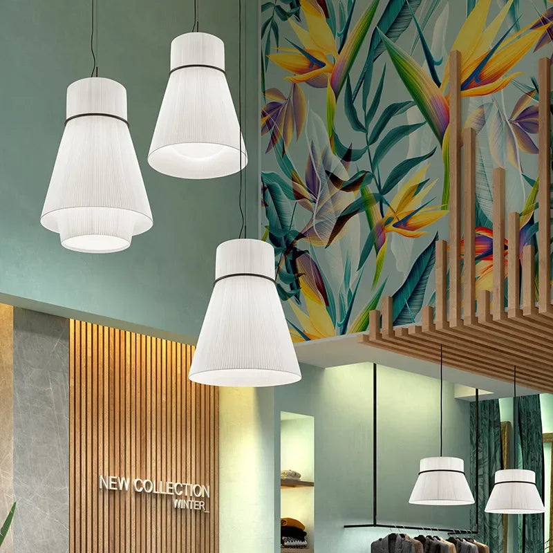 Afralia™ Folie Pendant Light: Modern Fabric Lampshade for Bedroom & Dining Room