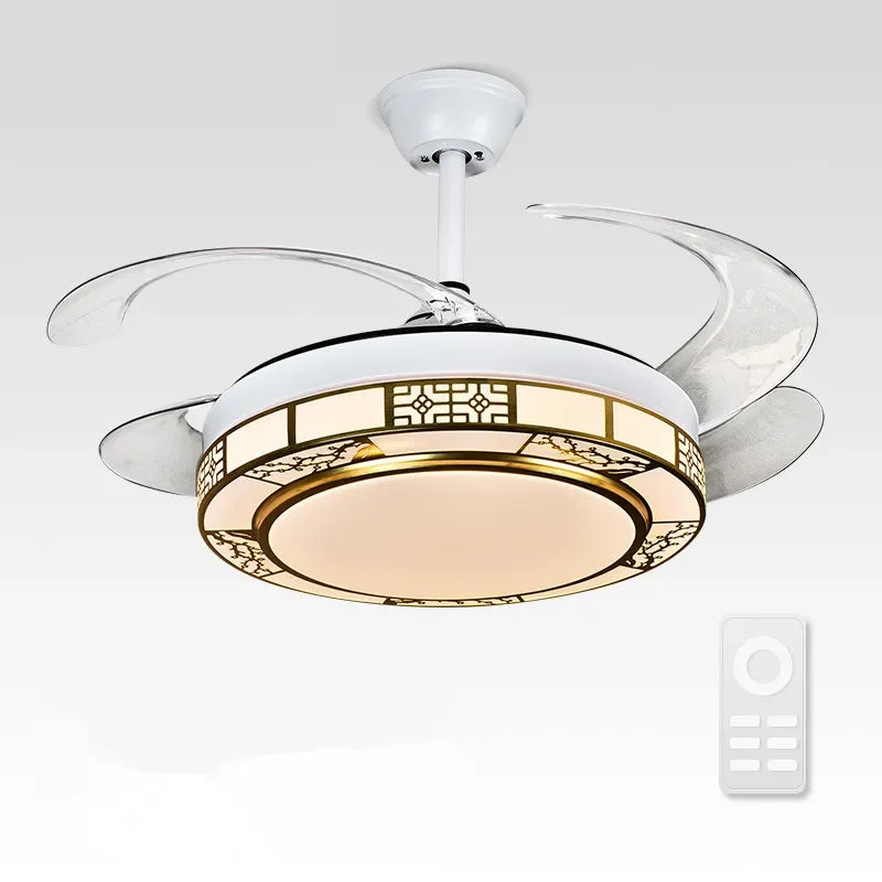 Afralia™ 42" Acrylic LED Ceiling Fan Light with Remote Control - Dimmable