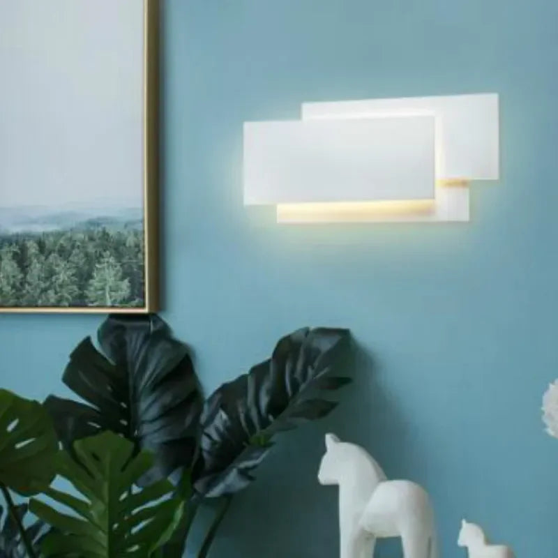 Afralia™ Modern 18W LED Wall Lamp for Living Room, Bedroom, Hotel - Aluminum Square Candlestick Light