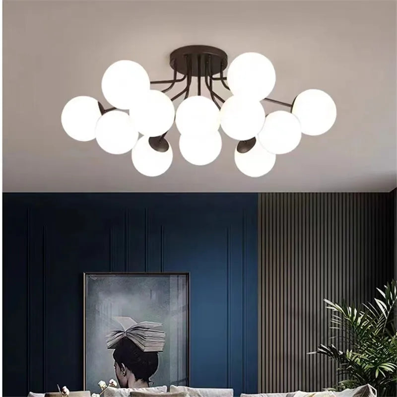 Afralia™ Bubble Glass LED Ceiling Light for Living Room Bedroom Kitchen Dining