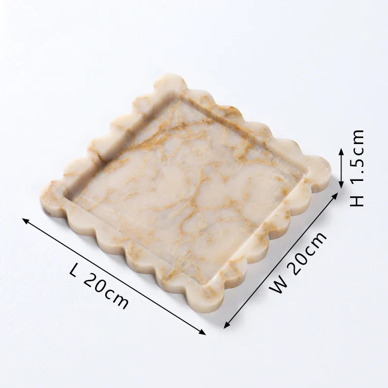Afralia™ Calacatta Viola Marble Tray: Luxury Vanity & Kitchen Decor Tray