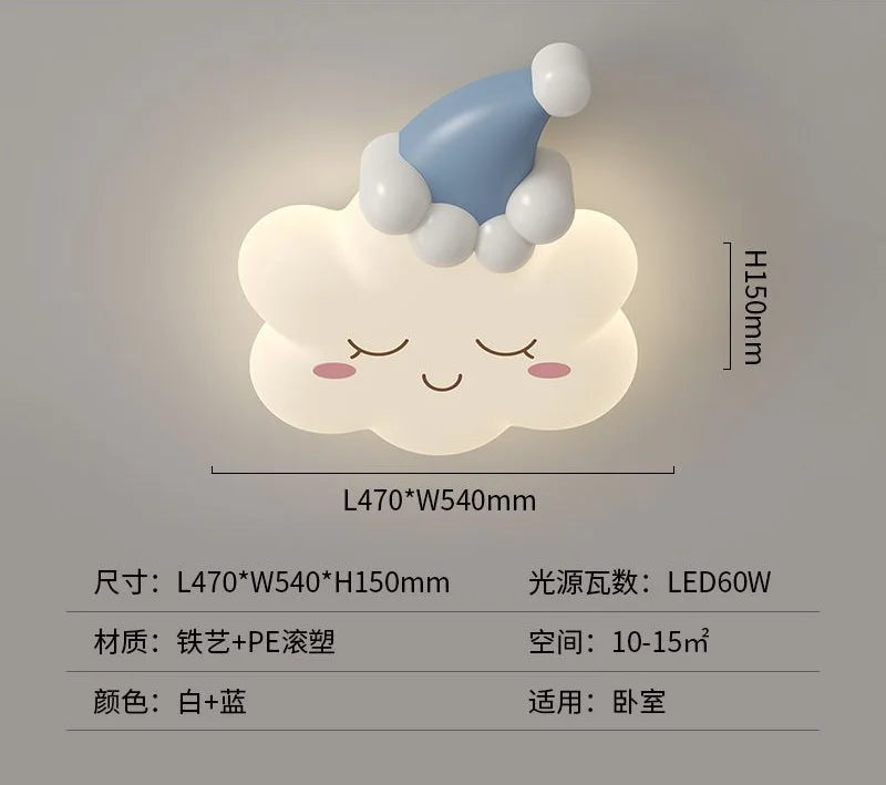 Afralia™ Pink Bow Cloud Ceiling Lamp for Princess Room, Modern & Romantic Girl Bedroom Explicit