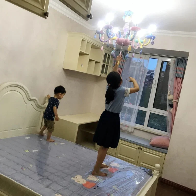 Afralia™ Macaron Color Crystal Chandelier for Children's Room.