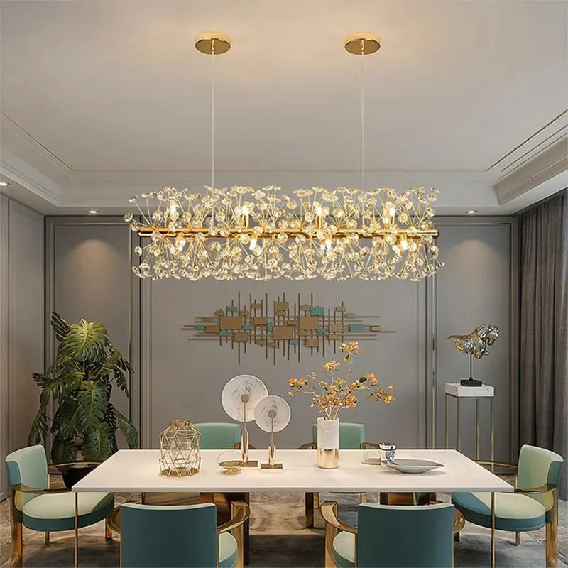 Afralia™ Modern Crystal LED Chandelier for Living Room Dining Bedroom Café Bar Decor