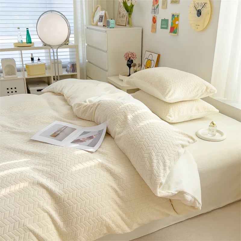 Afralia™ Milk Velvet Quilt Cover | Double-sided Fleece Comforter Cover