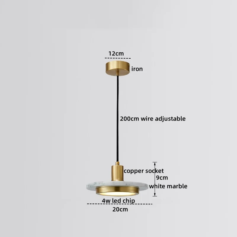 Afralia™ LED Marble Pendant Lamp: Modern Luxury Hanging Light for Home, Restaurant & Bedroom