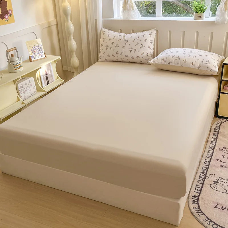 Afralia™ Double Bed Elastic Fitted Sheet - Dust-Proof Microfiber Mattress Cover