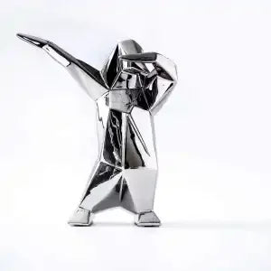 Afralia™ Penguin Geometric Ornament - Modern Minimalist Desktop Decoration