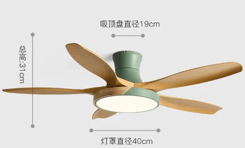 Afralia™ Wood Ceiling Fans 48-60 inch DC Motor LED Light Remote Control Living Bedroom Fan