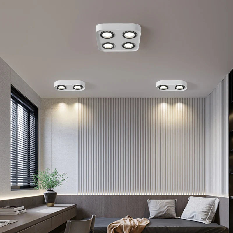 Afralia™ Square LED Downlight: Four-head Ultra-thin Anti-glare Ceiling Lights