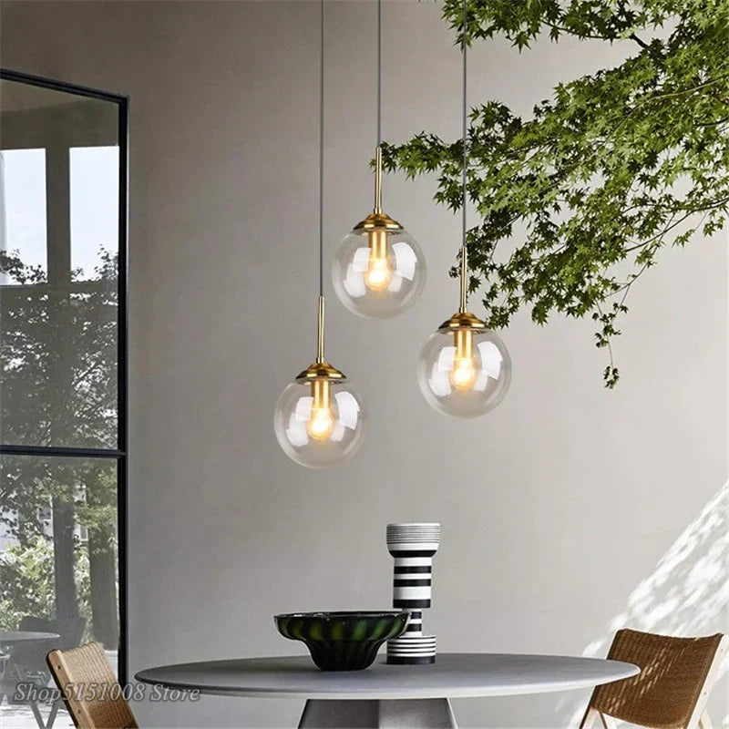 Afralia™ Glass Pendant Lights: Modern LED Hanging Lamp for Home Lighting Fixtures