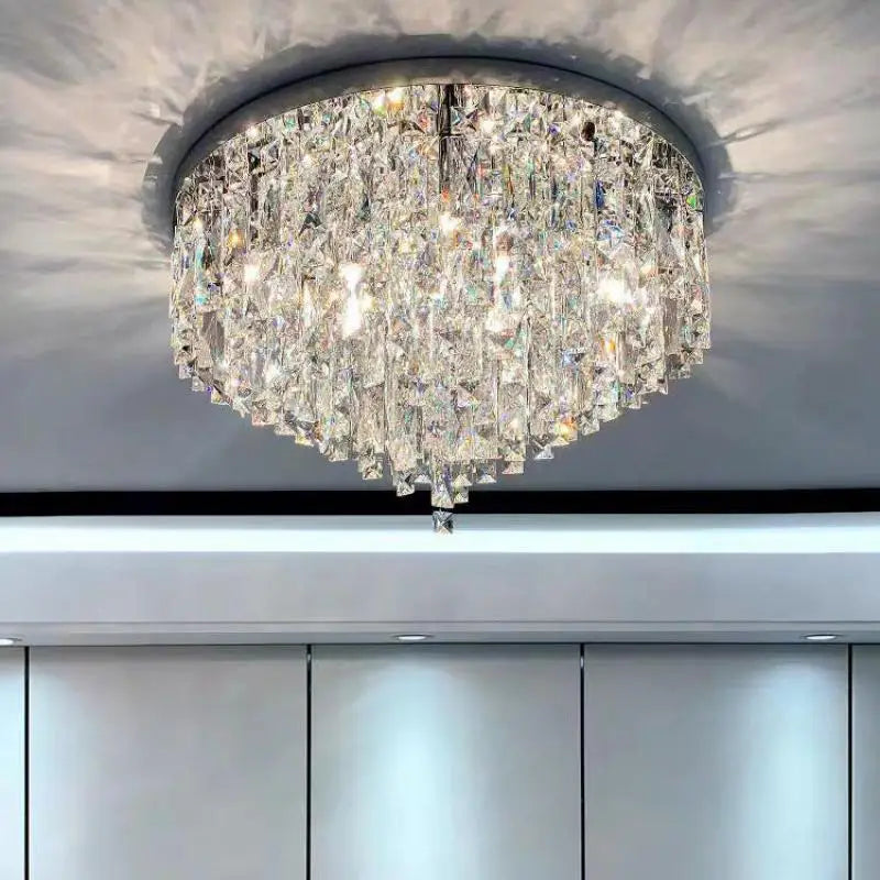 Afralia™ Modern Crystal LED Ceiling Chandelier Lighting Fixture