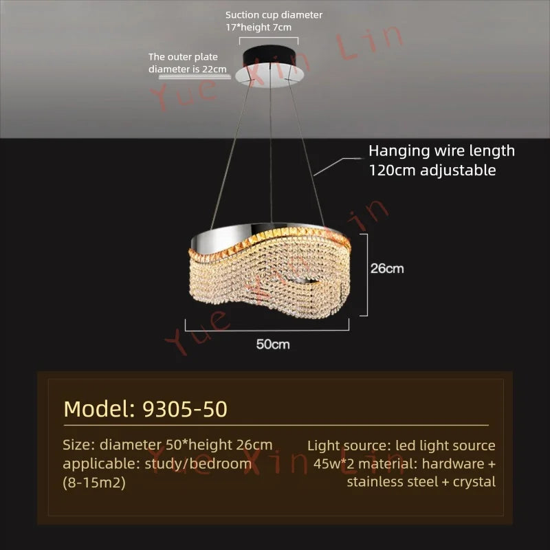 Afralia™ Nordic Crystal LED Pendant Lamp for Luxury Interior Lighting