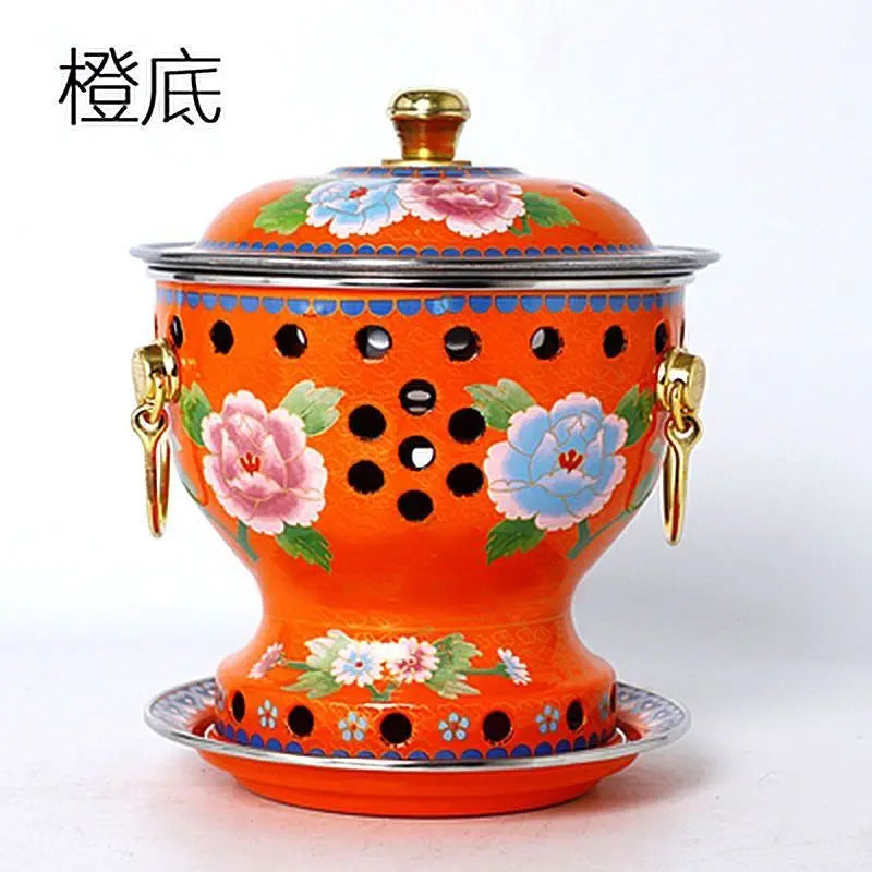 Afralia™ Single Person Enamel Hotpot & Alcohol Pot Set in Pure Copper