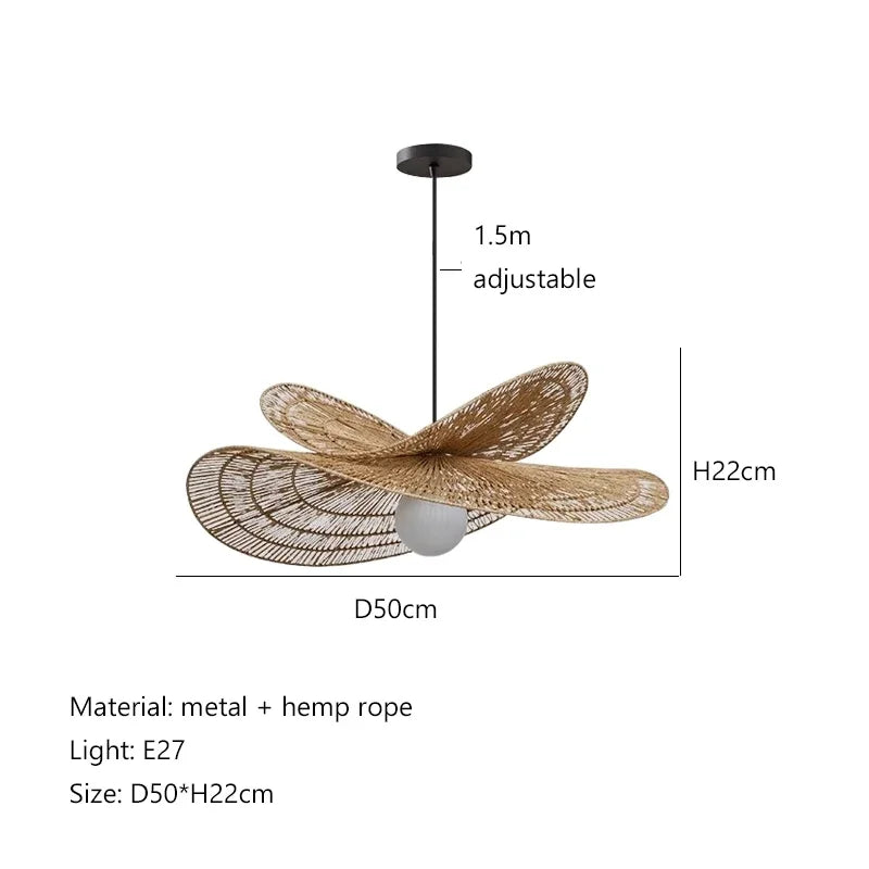 Afralia™ Rattan Weaving LED Chandelier Pendant Lights for Home Decor