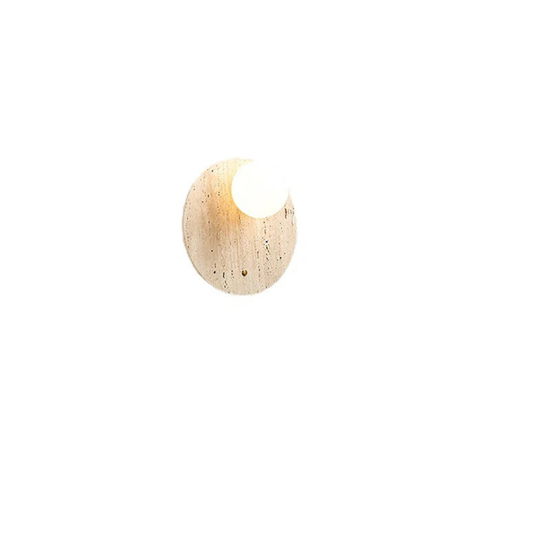 Afralia™ White Glass Stone Wall Lamp, Round Ellipse Sconce, G9 Bulb Aisle Lighting