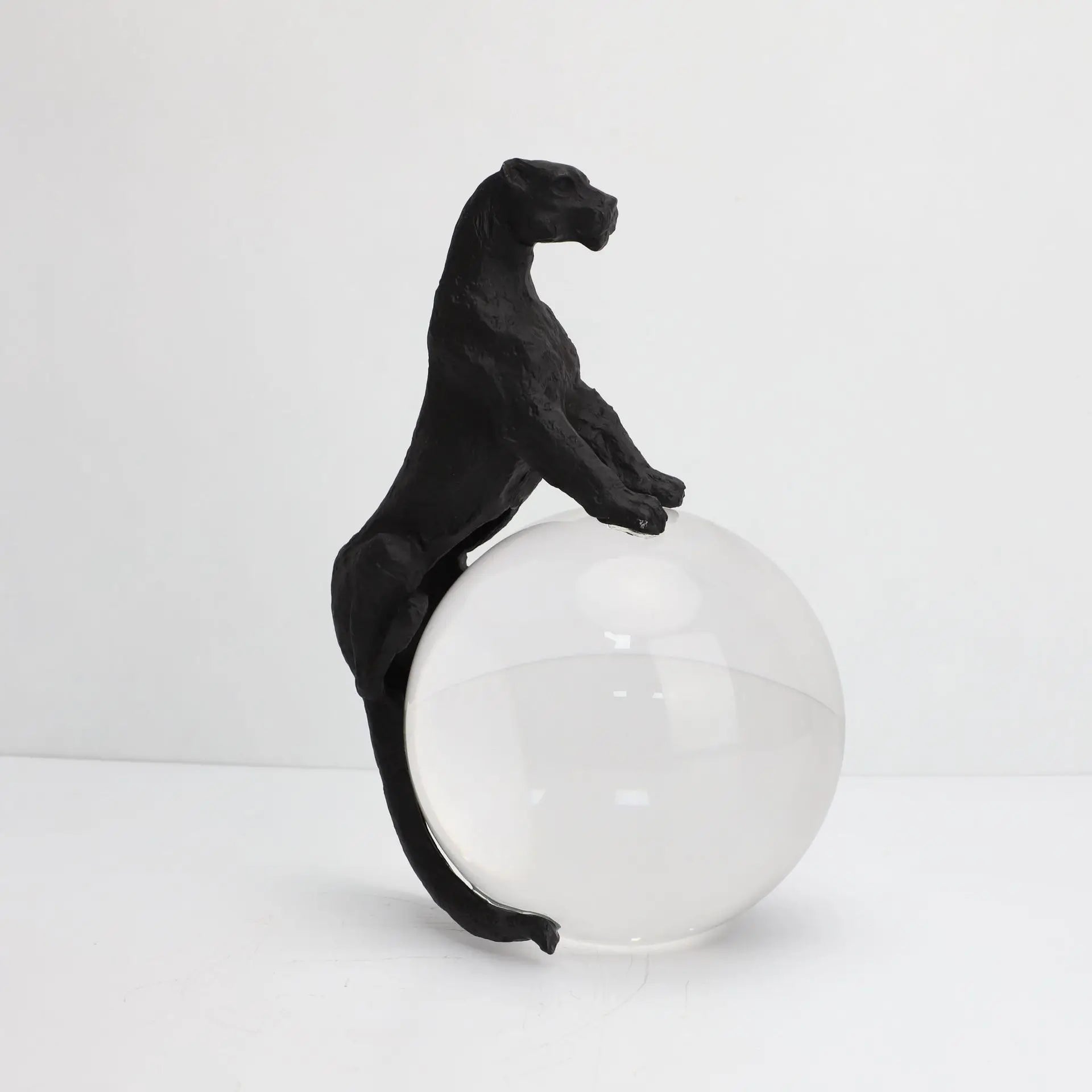Afralia™ Crystal Ball Metal Animal Sculptures Home Decor Figurines