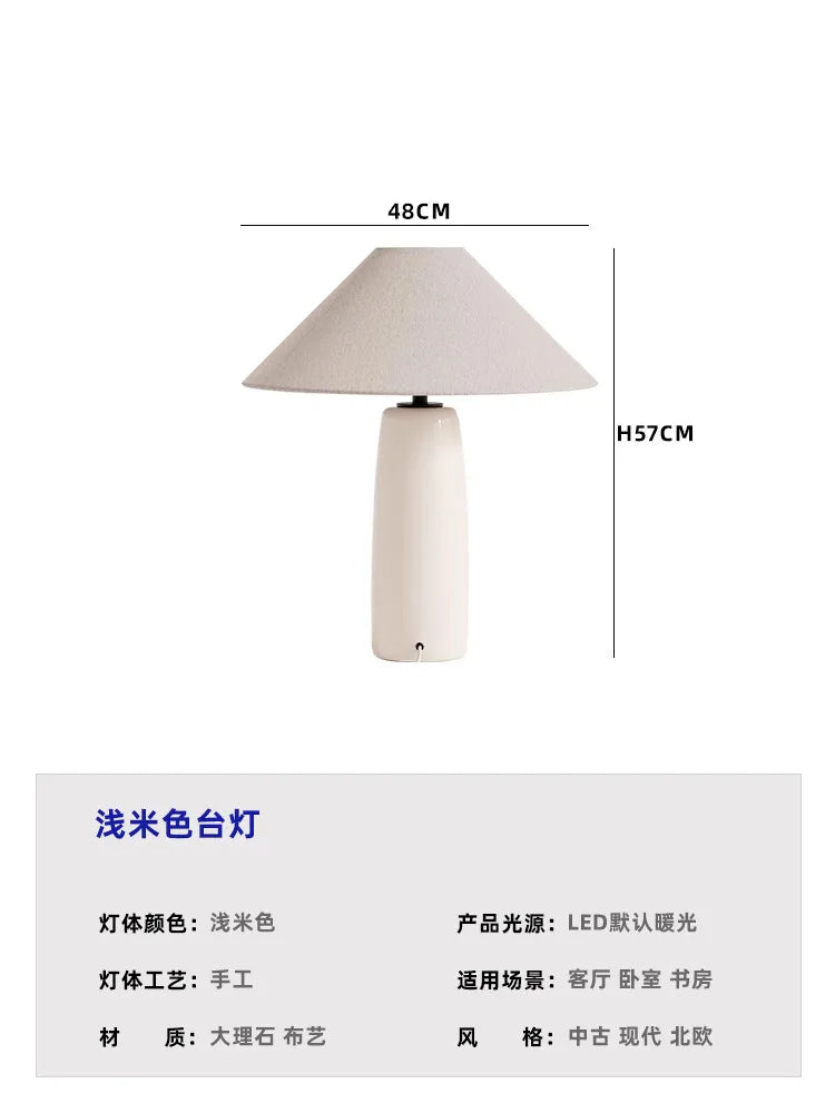 Afralia™ Retro Marble Table Lamp LED E27 White/Gray Desk Light for Bedroom Bar