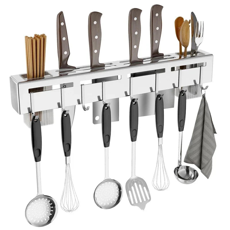 Afralia™ Kitchen Storage Shelf Knife Chopstick Holder Multi-functional Organizer