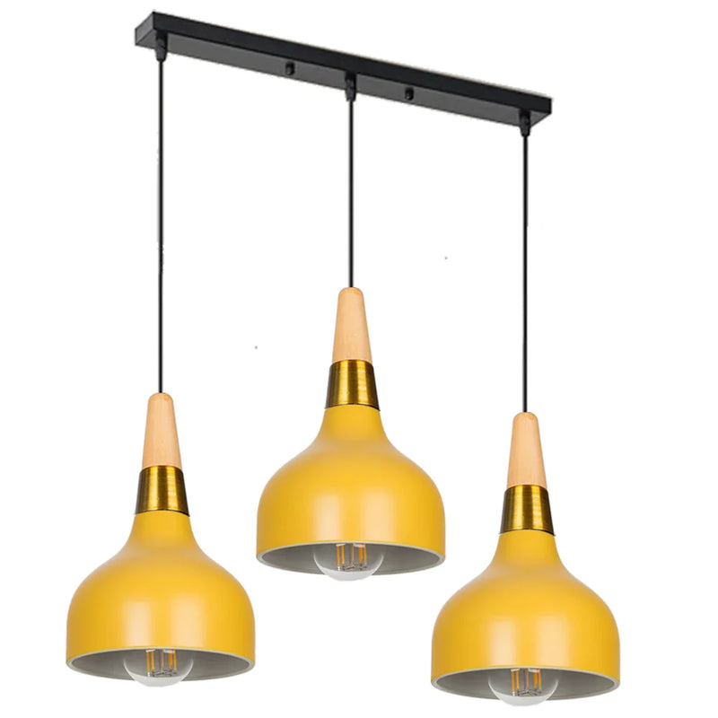 Afralia™ Modern Matte Black Wood Pendant Light for Kitchen Island and Dining Room