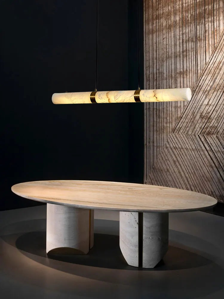 Nordic Marble Stone Chandelier Light by Afralia™ - Alabaster Suspension Ceiling Fixture