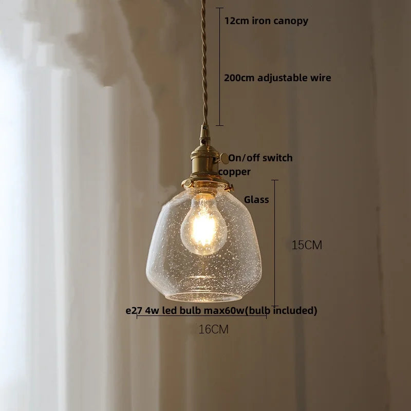Afralia™ Minimalist LED Glass Pendant Lamp with Adjustable Knob Switch