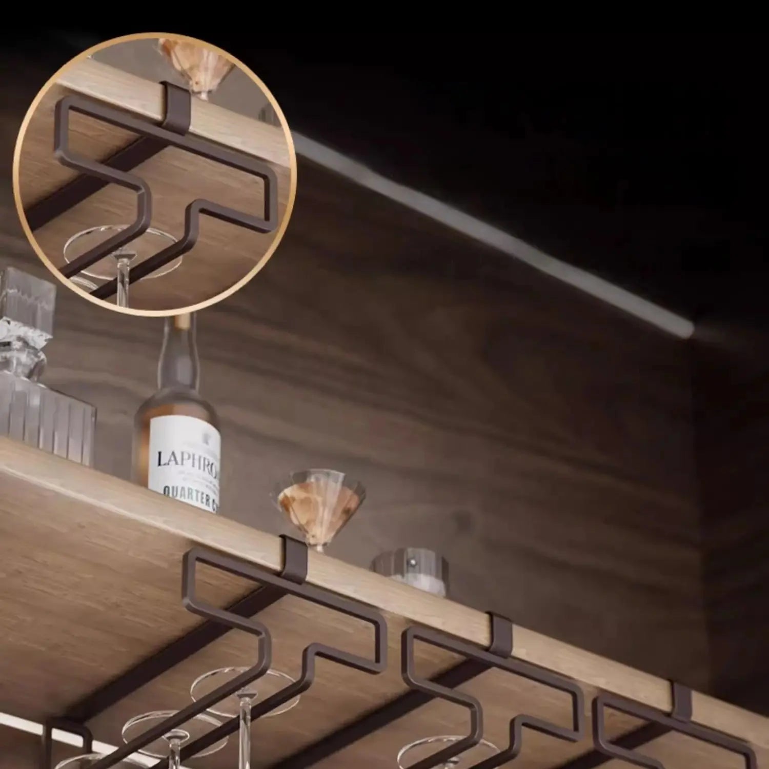 Afralia™ Wrought Iron Wine Glass Holder - Nordic Style Hanging Rack