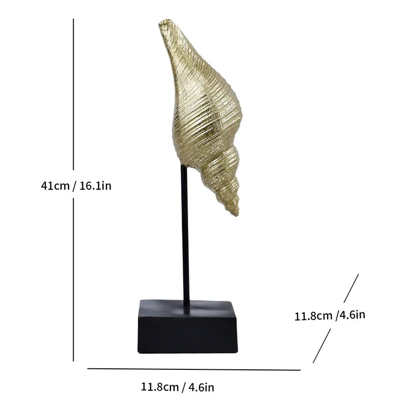 Afralia™ Gold-plated Mermaid Statue Resin Sculpture Room Decor Marine Organism Ornament