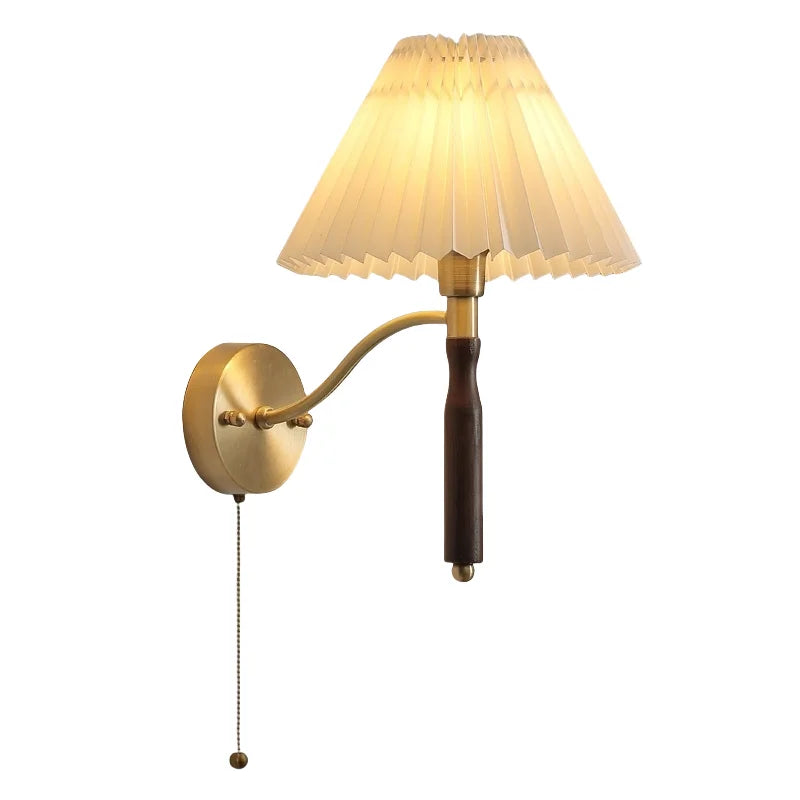 Afralia™ Copper LED Wall Sconce Pull Chain Switch Stair Light Fixtures