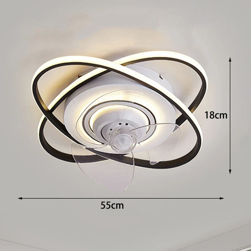 Afralia™ Modern Ceiling Fan with LED Light & Remote Control for Bedroom & Living Room