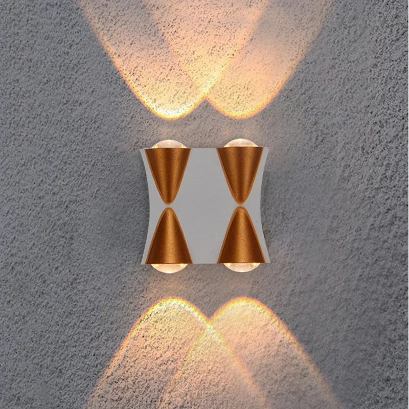Afralia™ Matte Black Gold LED Wall Light Sconce for Home Decor, Living Room, Bedside, Garden, 4W