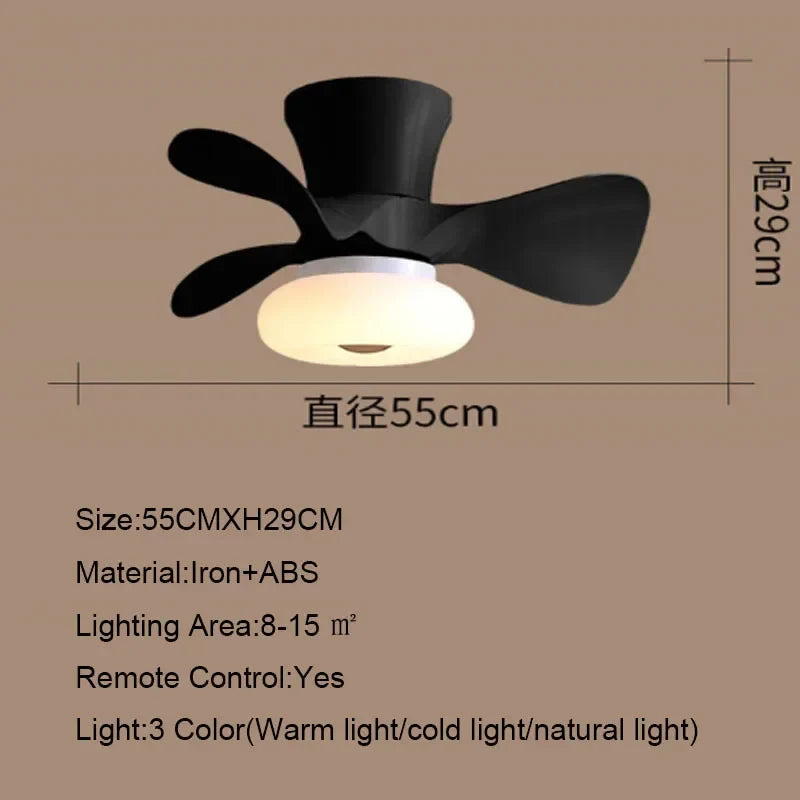 Afralia™ 22 Inch Smart Ceiling Fans with Wood Color and Colorful Light