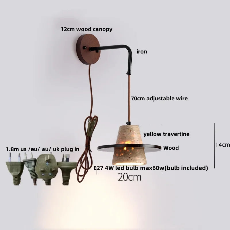 Afralia™ LED Wall Lights Modern Pull Chain Switch Bedside Lamp Wandlamp