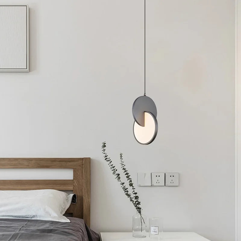 Afralia™ Modern 11W LED Pendent Lamp Acrylic Iron Bedroom Living Room Decor Light