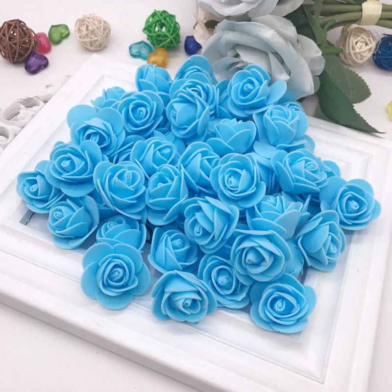 Afralia™ PE Foam Roses Head Fake Flower Handmade Wedding Decoration Scrapbooking