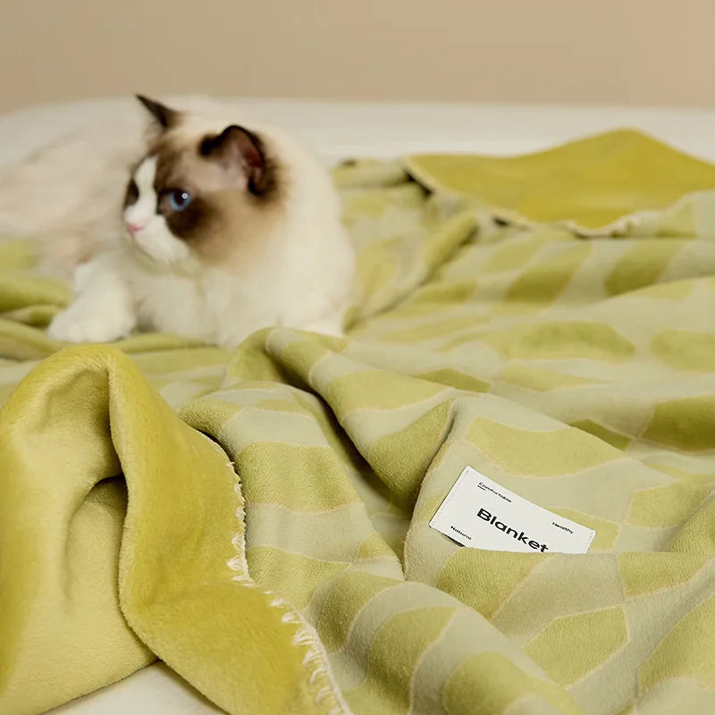 Afralia™ Nordic Jacquard Sheep Fleece Blanket for Single Double Size