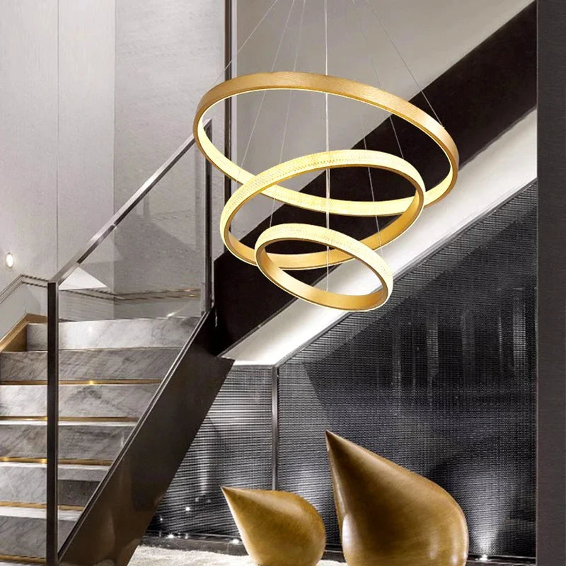 Afralia™ Crystal Chandelier: Modern Stair Pendant Light for Living Room, Interior Lighting Fixture