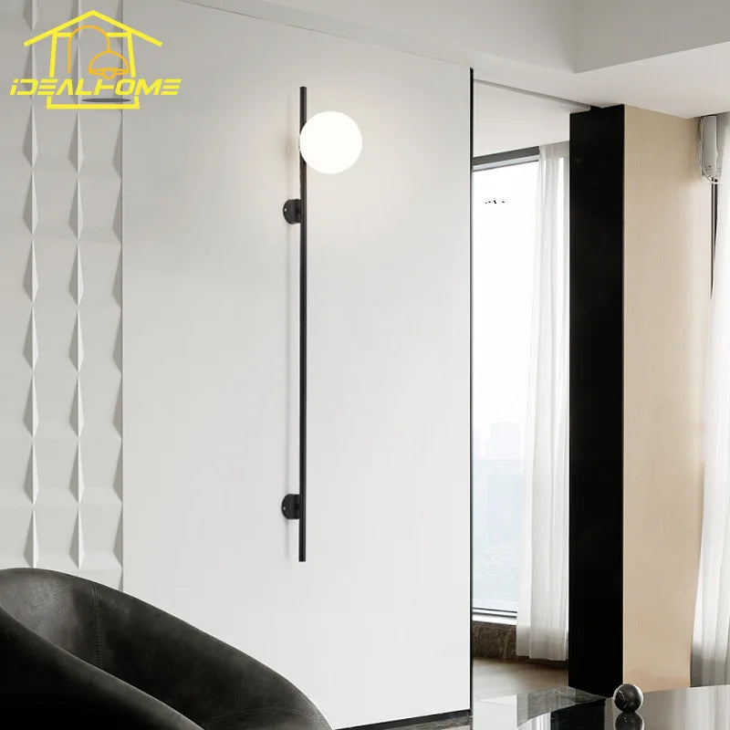 Afralia™ Modern Black Wall Lamp LED E27 Double Head Bedroom Living Room Decor