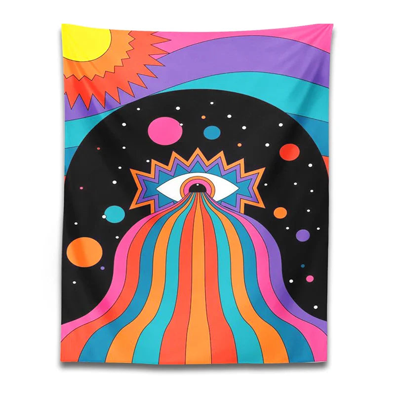 Afralia™ Sun Moon Rainbow Tapestry Wall Hanging for Boho Home Decor