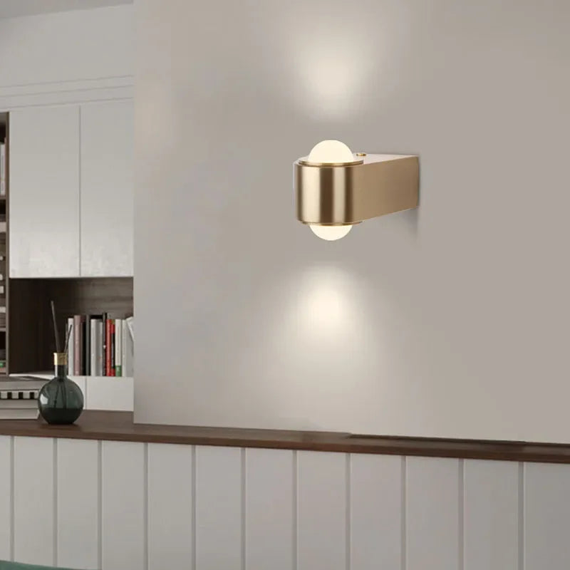Afralia™ Modern Copper Base Wall Lamp Lights for Indoor Outdoor Home Hotel Bedroom Corridor