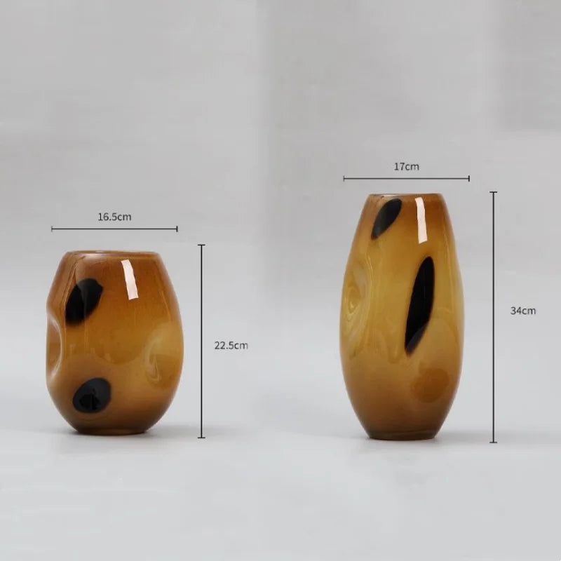 Afralia™ Polka Dot Glass Vase for Home Decor & Flower Arrangements