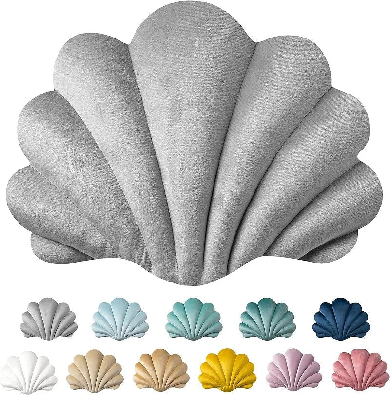 Afralia™ Shell Shaped Velvet Throw Pillow for Couch and Living Room