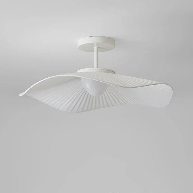Afralia™ Nordic Fabric LED Ceiling Light Minimalist White Chandelier Home Decor